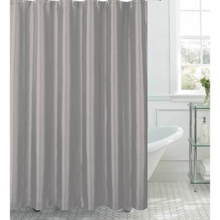 Jane Faux Silk Shower Curtain w/ 12 Color Coordinating Metal Rings