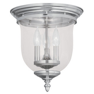 Livex Lighting Legacy Nickel Steel/Glass Ceiling Flushmount Light