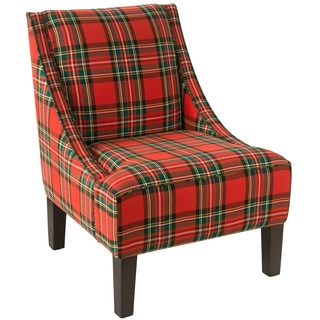 Skyline Furniture Ancient Stewart Red Plaid Slipper Accent Chair