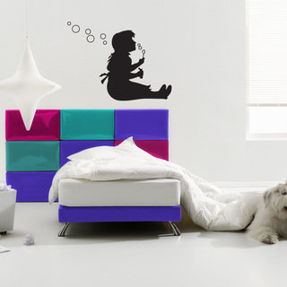 'Bubble Girl' Solid-colored Vinyl Wall Decal