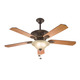 Kichler Traditional 52-inch Tannery Bronze Ceiling Fan with Light with Reversible Fan Blades