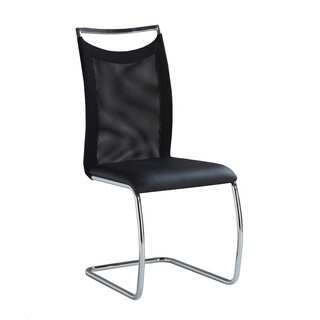 Christopher Knight Home Black Cantilever Meshed-back Side Chairs (Set of 2)