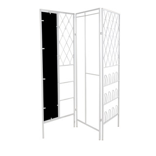 Kate and Laurel Tamworth Metal Freestanding Closet with Mirror and Shoe Rack