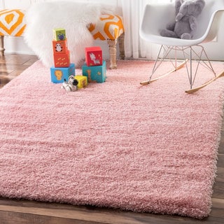 nuLOOM Soft and Plush Cloudy Solid Shag Pink Rug (3'3 x 5')