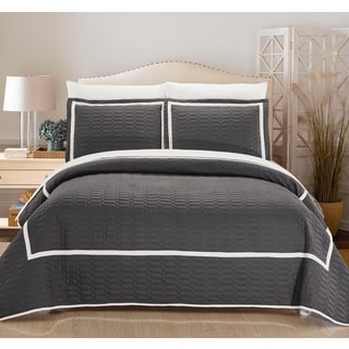 Chic Home 7-Piece Marla Grey Quilt in a Bag Quilt Set