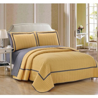 Chic Home 7 Piece Marla Yellow Quilt in a Bag Quilt Set