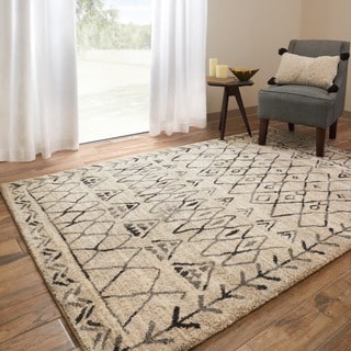 Brently Heather Gray/ Black Abstract Rug (5'3 x 7'7)