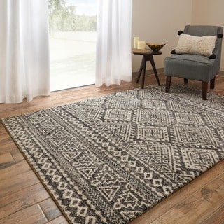 Brently Graphite/ Ivory Abstract Rug (7'7 x 10'6)