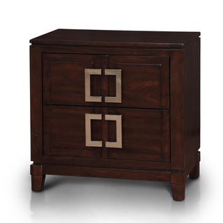 Furniture of America Sovena Brown Cherry 2-drawer Nightstand