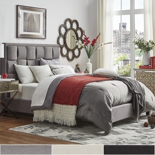 TRIBECCA HOME Porter Linen Woven Full Upholstered Bed