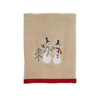 Tall Christmas Snowmen Holiday Hand Towel