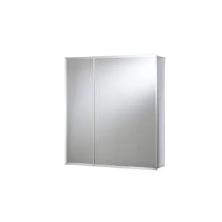 Croydex 24 in. x 26 in. Recessed or Surface Mount Bi-View Beveled Mirrored Medicine Cabinet in Aluminum