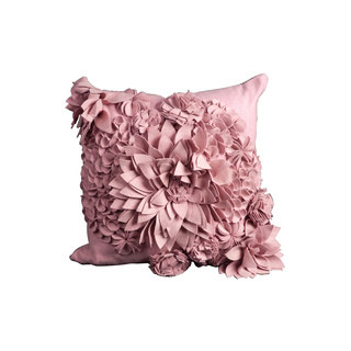 Mina Victory Felt Flower Pink Throw Pillow (20-inch x 20-inch) by Nourison
