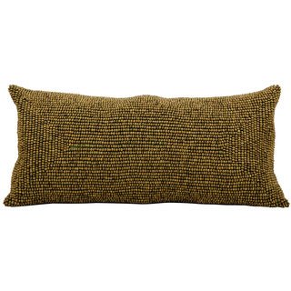 Mina Victory Wood Beads Green Throw Pillow (14-inch x 30-inch) by Nourison