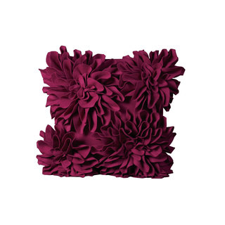 Mina Victory Felt Four Large Felt Flowers Dark Fuchsia Throw Pillow (20-inch x 20-inch) by Nourison