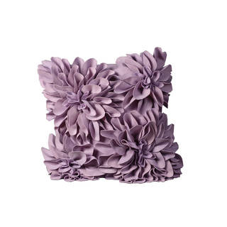 Mina Victory Felt Four Large Felt Flowers Lavender Throw Pillow (20-inch x 20-inch) by Nourison