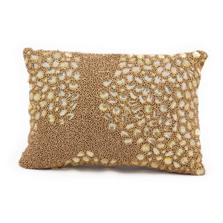 Mina Victory Luminescence Fully Beaded Antique Gold Throw Pillow (10-inch x 14-inch) by Nourison