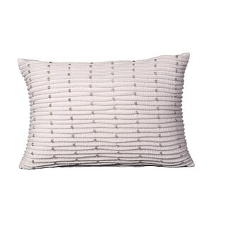 Mina Victory Luminescence Rib With Beads Ivory Throw Pillow (14-inch x 20-inch) by Nourison