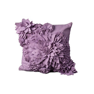 Mina Victory Felt Flower Lavender Throw Pillow (20-inch x 20-inch) by Nourison
