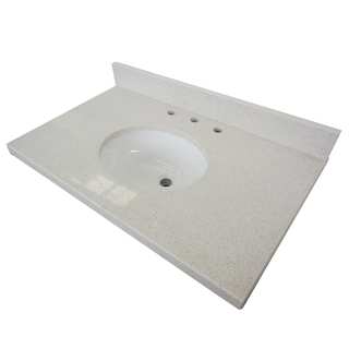 White Quartz 30-inch Vanity top with Undermount Sink