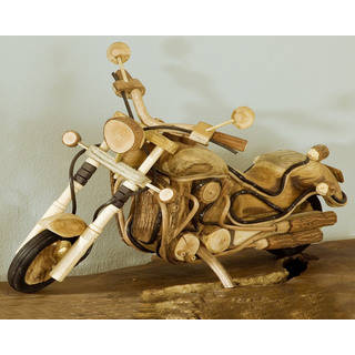 Handmade W-0774-35 Large Wood Motorcycle (Thailand)