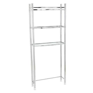 Zenna Home 9035SS Chrome Spacesaver With Tempered Glass Shelves