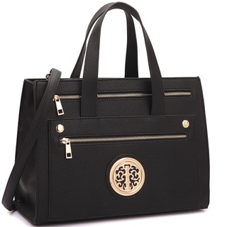 Dasein Fashion Gold-Tone Work Satchel Handbag