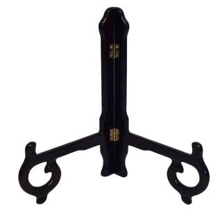 Wooden 9-inch Scroll Plate Stand (Set of 2)