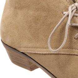 Women's SoftWalk Ramsey Lace Chukka Bootie Sand Grey Cow Suede Leather