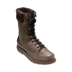 Women's Cole Haan Lockridge Grand Double Collar Lace Up Boot Burnt Chili Waterproof Leather/Suede