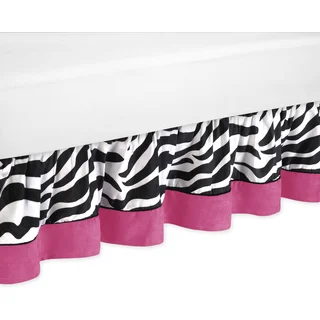 Sweet Jojo Designs Pink Funky Zebra Queen-size Bedskirt