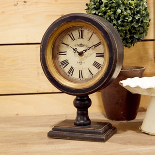 Brown Wood/Glass Table Clock
