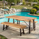 Outdoor Puerto Acacia Wood 3-piece Picnic Dining Set by Christopher Knight Home
