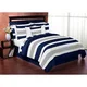 Sweet Jojo Designs Navy Blue and Gray Stripe 3-piece Full/ Queen-size Comforter Set - Thumbnail 0