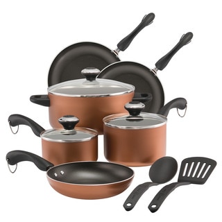Paula Deen Dishwasher Safe Nonstick Cookware Set, 11-Piece, Copper