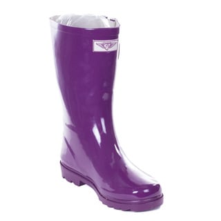 Women's Purple Rubber 14-inch Rain Boots