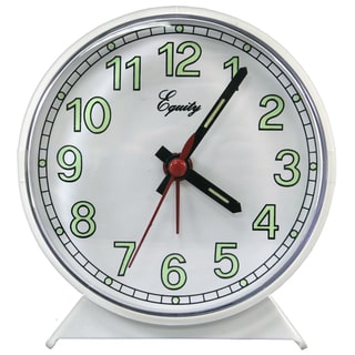 Equity 14076 White Easy-To-Read Analog Alarm Clock