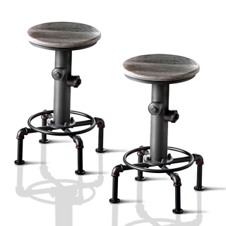 Furniture of America Protector Hydrant Inspired Metal Swivel Counter Height Stool (Set of 2)
