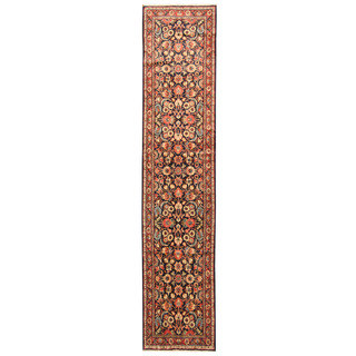 Herat Oriental Persian Hand-knotted Tribal Hamadan Wool Runner (2'5 x 11'6)