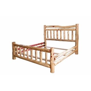 RUSTIC RED CEDAR LOG MISSION STYLE COMPLETE BED -Queen Size