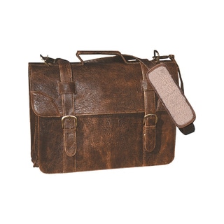 Scully Leather Brown Lambskin Satchel Briefcase
