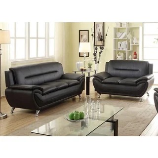 Deliah relaxing contemporary modern style 3pc sofa set, black
