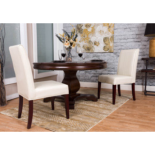 Somette Ivory Bonded Leather Dining Chair (Set of 2)