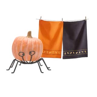 TAG Halloween Dishtowel and Pumpkin Stand Set (1 each)