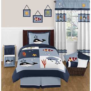 Sweet Jojo Designs Ocean Blue Sea Life 4-piece Twin Comforter Set