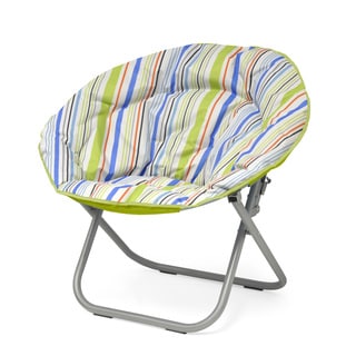 Urban Shop Polyester and Metal Surfer Stripe Saucer Papasan Chair