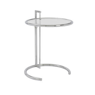 Euro Style Eileen Chrome Base/Clear Glass Top Round Side Table