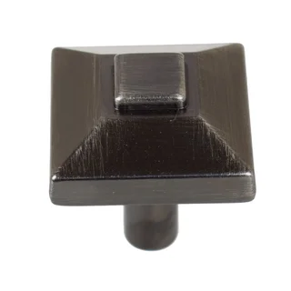GlideRite 0.875-inch Square Pyramid Brushed Pewter Cabinet Knobs (Pack of 10 or 25)
