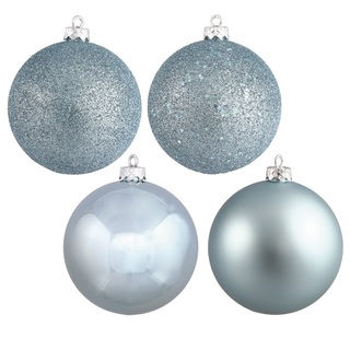 Baby Blue 2.4-inch 4-finish Assorted Ornaments (Case of 24)