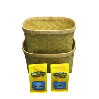 Woven Nesting Bamboo Baskets (Set of 2 pcs) FREE 2 packs of med-roast coffee
